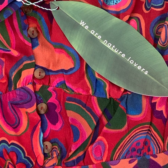 NWT FARM Rio Red Lisa Midi Dress - Fun Shapes Print - Size XL - Picture 6 of 11